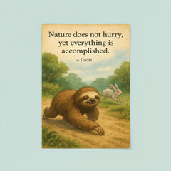 Laozi quote nature does not hurry sloth moving slowly accomplished poster 8