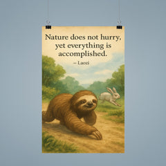 Laozi quote nature does not hurry sloth moving slowly accomplished poster 9