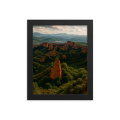 Las Medulas Spain framed print on a plain backdrop in size 8"x10".