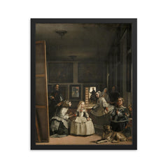 Las Meninas by Diego Velázquez, 1656 framed print on a plain backdrop in size 16"x20".