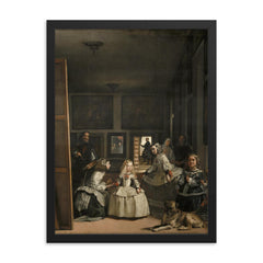 Las Meninas by Diego Velázquez, 1656 framed print on a plain backdrop in size 18"x24".
