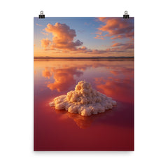 Las Salinas de Torrevieja Pink Lake Spain poster on a plain backdrop in size 8"x10".