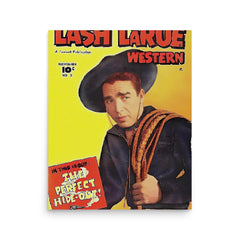 Lash LaRue poster on a plain backdrop in size 16"x20".