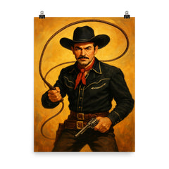 Lash LaRue poster on a plain backdrop in size 8"x10".