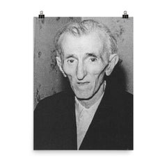 Last Photo of Nikola Tesla poster on a plain backdrop in size 8"x10".