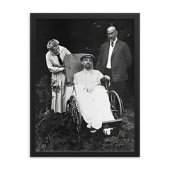 Last Photograph of Lenin with His Doctor and Sister, May 1923 framed print on a plain backdrop in size 18"x24".