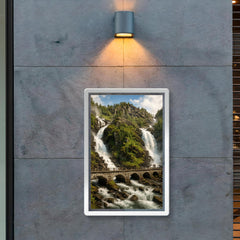 Latefossen Twin Waterfall Norway poster 2