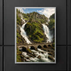 Latefossen Twin Waterfall Norway poster 5