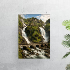 Latefossen Twin Waterfall Norway poster 7