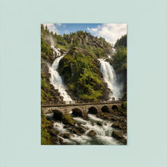 Latefossen Twin Waterfall Norway poster 8