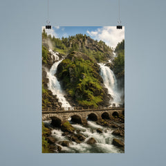 Latefossen Twin Waterfall Norway poster 9