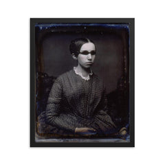 Laura Bridgman, the First Deaf-Blind American Child Educated in English, circa 1845 framed print on a plain backdrop in size 16"x20".
