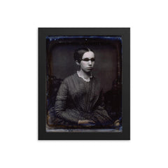 Laura Bridgman, the First Deaf-Blind American Child Educated in English, circa 1845 framed print on a plain backdrop in size 8"x10".