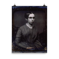 Laura Bridgman, the First Deaf-Blind American Child Educated in English, circa 1845 poster on a plain backdrop in size 8"x10".