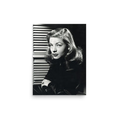 Lauren Bacall poster on a plain backdrop in size 12"x16".
