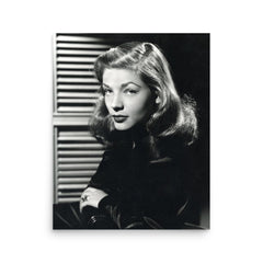 Lauren Bacall poster on a plain backdrop in size 16"x20".