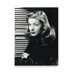 Lauren Bacall poster on a plain backdrop in size 18"x24".