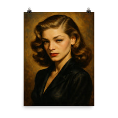 Lauren Bacall poster on a plain backdrop in size 8"x10".