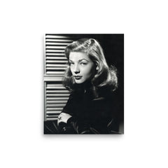 Lauren Bacall poster on a plain backdrop in size 8"x10".