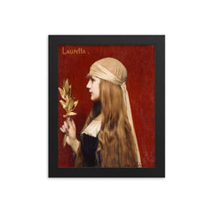 Lauretta by Jules Joseph Lefebvre, 1879 framed print on a plain backdrop in size 8"x10".