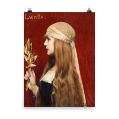 Lauretta by Jules Joseph Lefebvre, 1879 poster on a plain backdrop in size 8"x10".