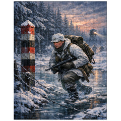 Lauri Torni crossing frozen forest border jigsaw puzzle