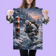 Lauri Torni crossing frozen forest border poster 3
