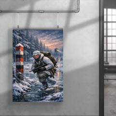 Lauri Torni crossing frozen forest border poster 4
