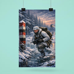 Lauri Torni crossing frozen forest border poster 6