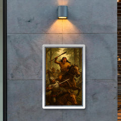 Lautaro Mapuche cavalry ambush in Araucanian forest poster 2