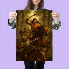 Lautaro Mapuche cavalry ambush in Araucanian forest poster 3