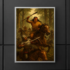 Lautaro Mapuche cavalry ambush in Araucanian forest poster 5