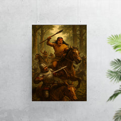 Lautaro Mapuche cavalry ambush in Araucanian forest poster 7