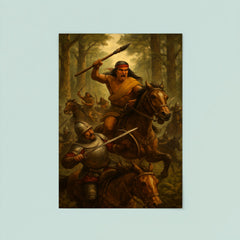 Lautaro Mapuche cavalry ambush in Araucanian forest poster 8