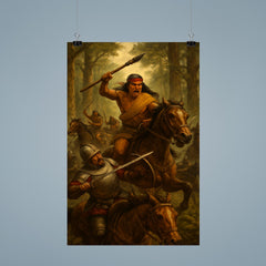 Lautaro Mapuche cavalry ambush in Araucanian forest poster 9