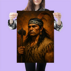Lautaro Mapuche war leader portrait poster 3