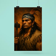 Lautaro Mapuche war leader portrait poster 6