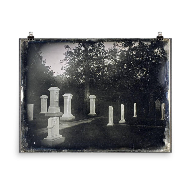 Lawrence Lot at Mount Auburn Cemetery, Daguerreotype by Southworth and Hawes, c. 1853 poster on a plain backdrop in size 8