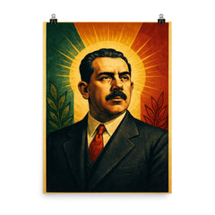 Lazaro Cardenas poster on a plain backdrop in size 8"x10".