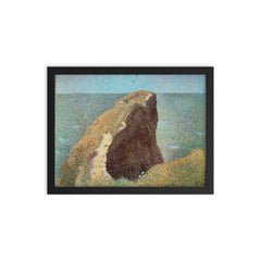 Le Bec du Hoc Grandcamp by Georges Seurat framed print on a plain backdrop in size 12"x16".
