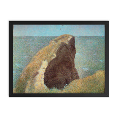 Le Bec du Hoc Grandcamp by Georges Seurat framed print on a plain backdrop in size 18"x24".