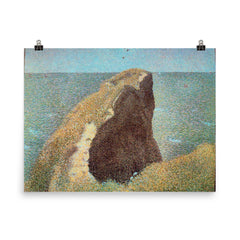Le Bec du Hoc Grandcamp by Georges Seurat poster on a plain backdrop in size 8"x10".