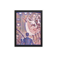 Le Chahut by Georges Seurat framed print on a plain backdrop in size 12"x16".