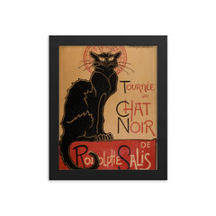 Le Chat Noir by Théophile-Alexandre Steinlen framed print on a plain backdrop in size 8"x10".