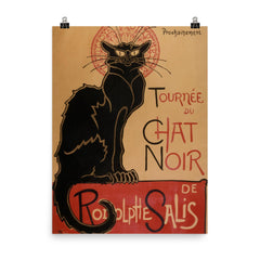 Le Chat Noir by Théophile-Alexandre Steinlen poster on a plain backdrop in size 8"x10".