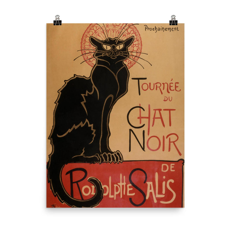 Le Chat Noir by Théophile-Alexandre Steinlen poster on a plain backdrop in size 8