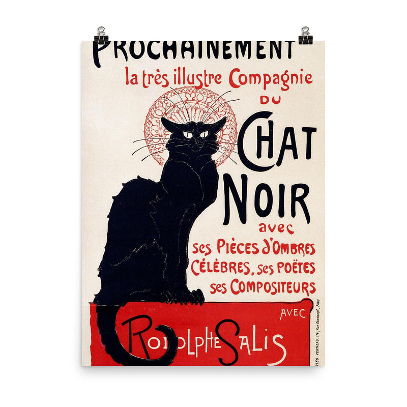Le Chat Noir II by Théophile-Alexandre Steinlen poster on a plain backdrop in size 8