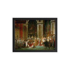 Le Sacre de Napoléon by Jacques-Louis David, 1807 framed print on a plain backdrop in size 12"x16".