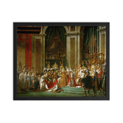 Le Sacre de Napoléon by Jacques-Louis David, 1807 framed print on a plain backdrop in size 16"x20".