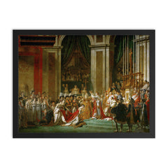 Le Sacre de Napoléon by Jacques-Louis David, 1807 framed print on a plain backdrop in size 18"x24".
